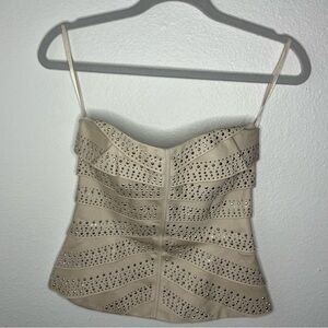 White House Black Market Tan Fitted Bustier Corset